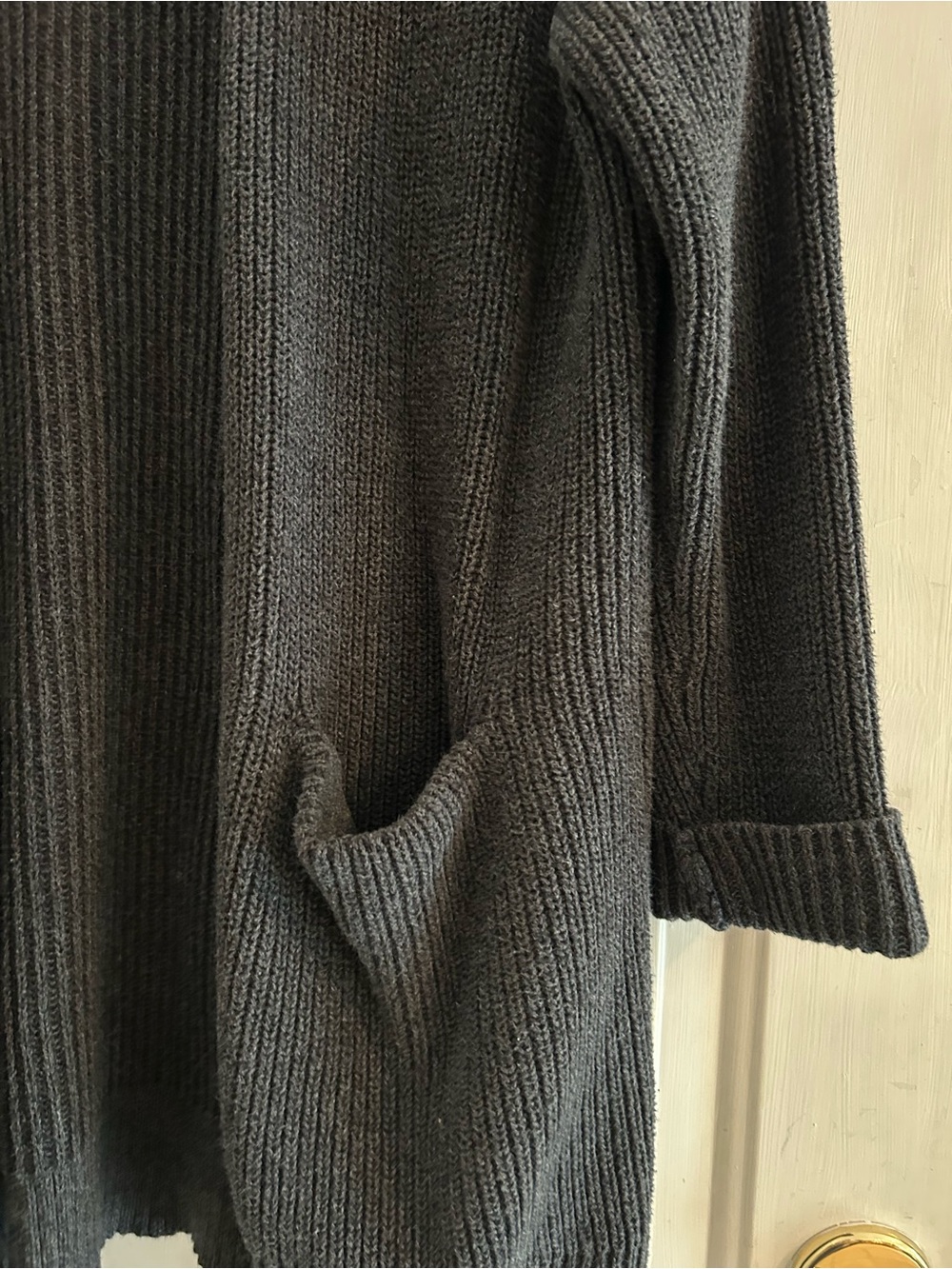 Universal Thread Charcoal Gray Open-Front Ribbed Cardigan - Picture 3 of 4